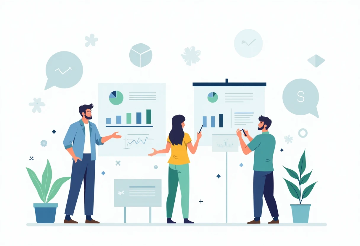 Gestores de proyectos trabajando en equipo