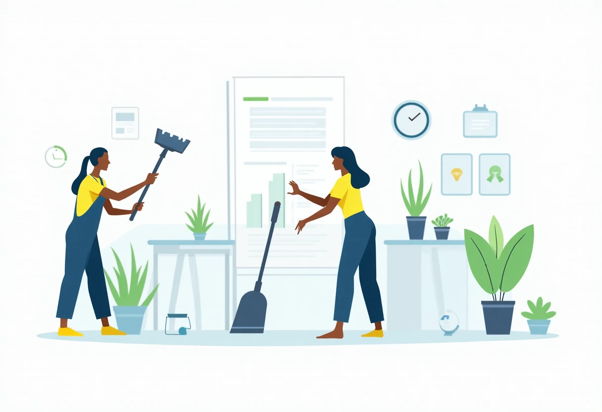 Cleaning professional at work