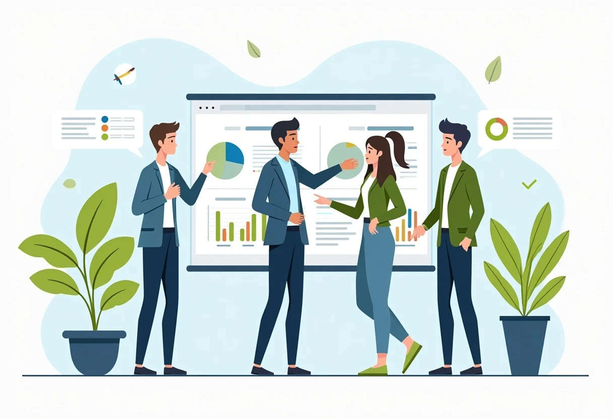 Sales professionals in a modern workspace