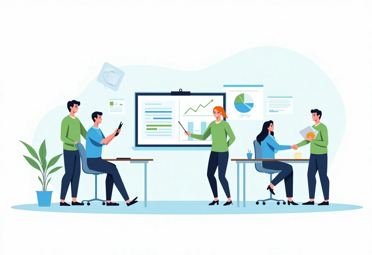 Educators in a modern classroom